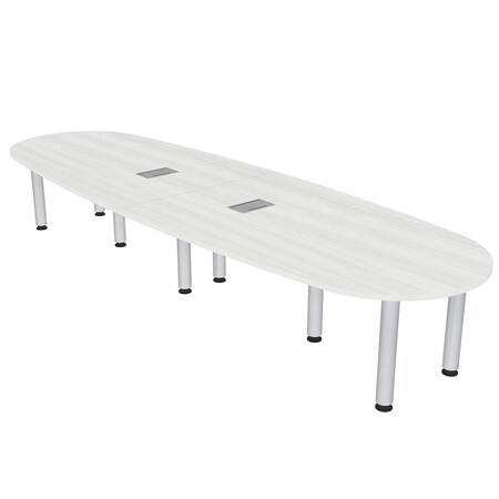 Skutchi Designs 45 in W, 144 in L, 29 in H, Engineered Wood Top, White H-BOVL-46143PT-WC-EL